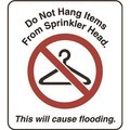 Hy-Ko Don't Hang Items On Sprinkler Placard, 25PK HSP-150